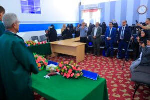 قيادة الجامعة التخصصية الحديثة تحضر مناقشة احد اعضاء هيئة التدريس لرسالة الماجستير في الاحصاء